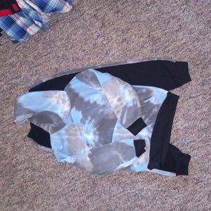 Boys matching tye dye pants and hoodie
